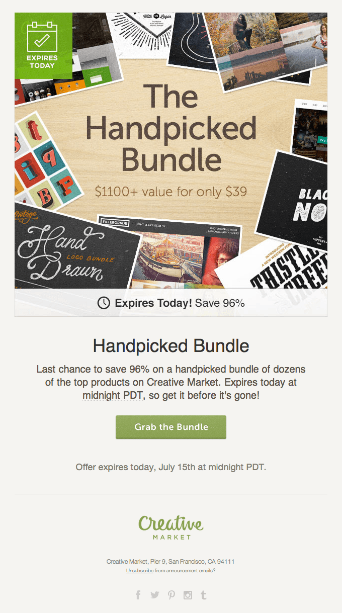 Product Special Offer with Image from Creative Market