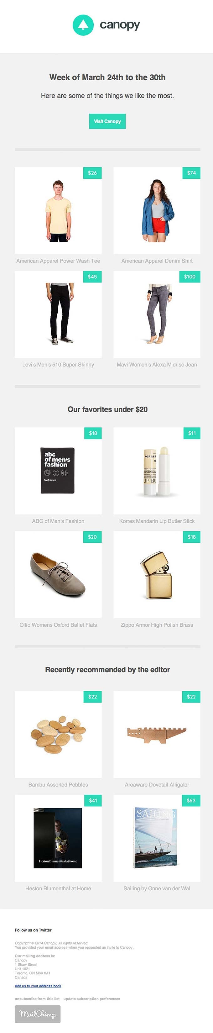 Product Update Email Design from Canopy