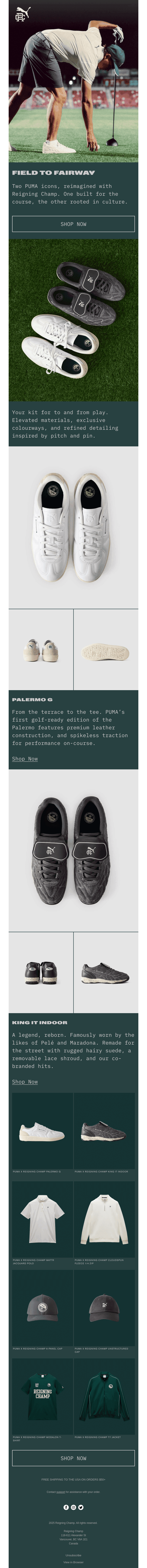 PUMA x Reigning Champ: The Palermo & King