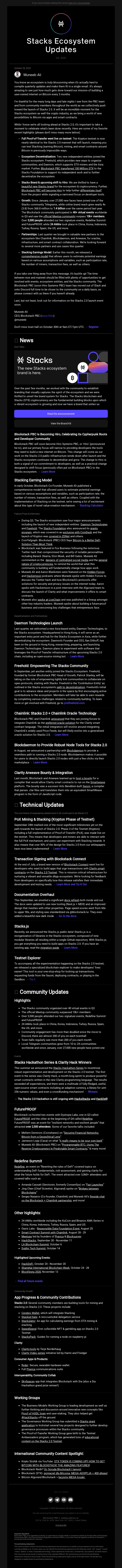 Q3 2020 Stacks Updates: New Stacks Branding, New Entities, and Community Growth