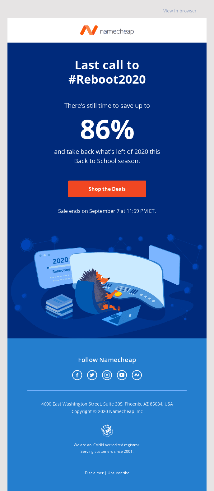 Quick — there's still time to #Reboot2020 and save up to 86%