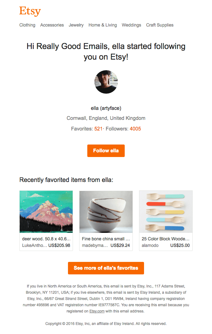 Really Good Emails, you have a new follower on Etsy!