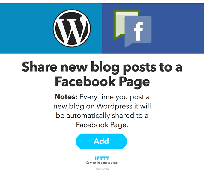 Recommended for you: Share new blog posts to a Facebook Page