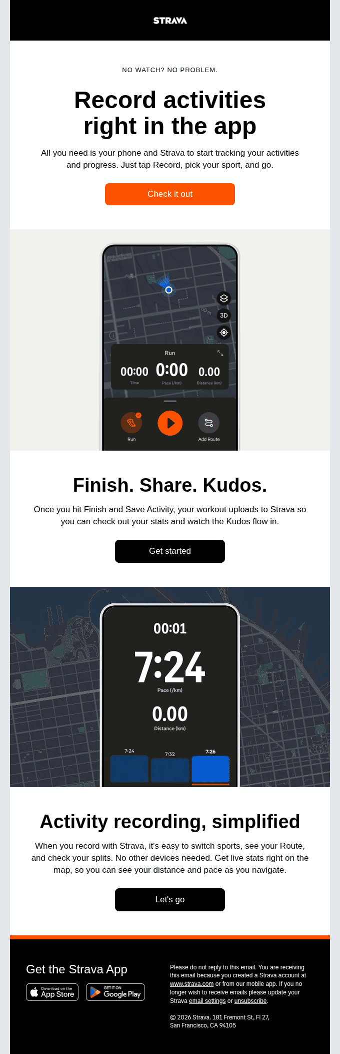 Record an activity right in the app