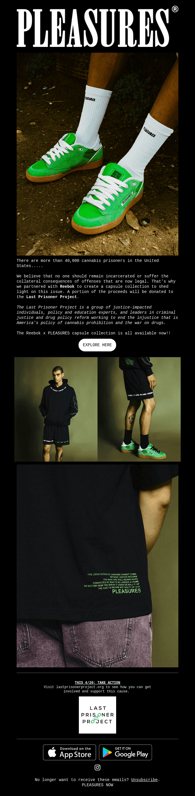 Reebok x PLEASURES Available Now!!