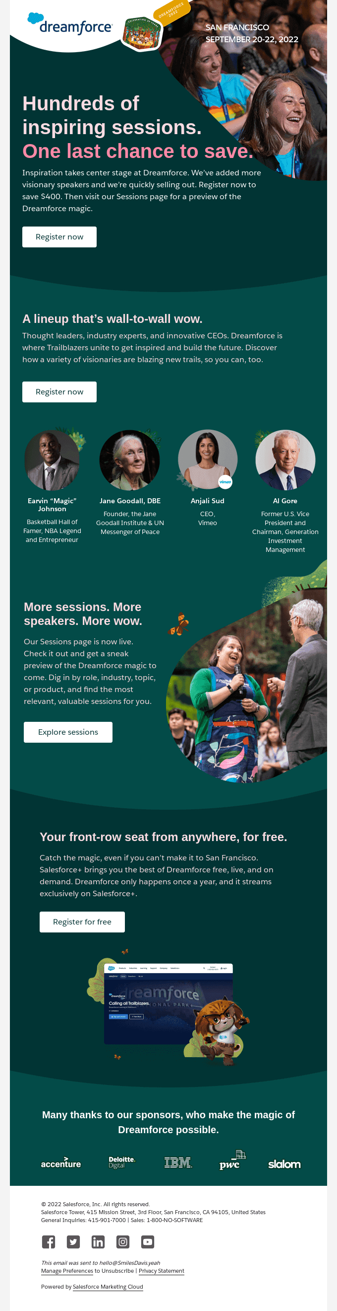 Register now and plan your perfect Dreamforce schedule.