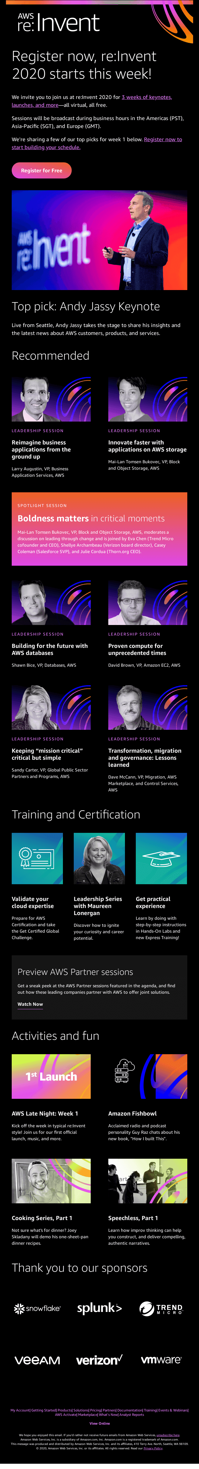 Register now 📣 re:Invent starts this week!
