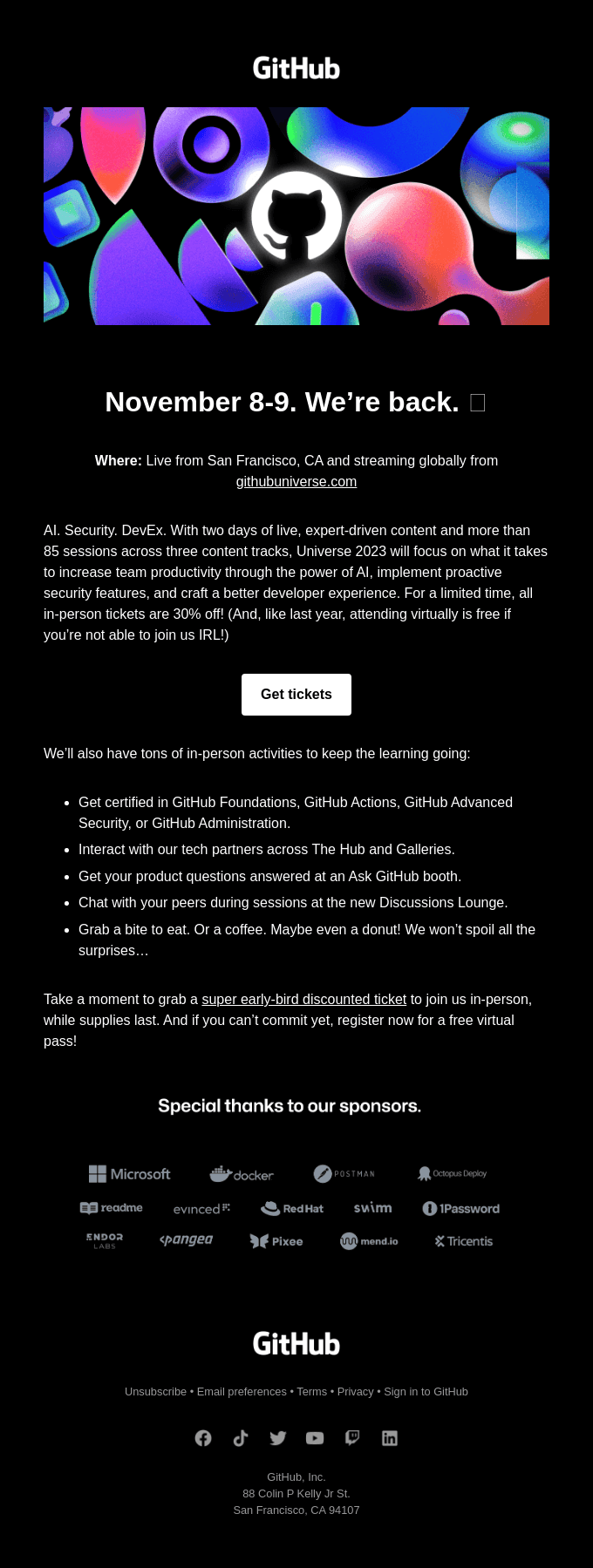 Registration for GitHub Universe ‘23 is live 🎉