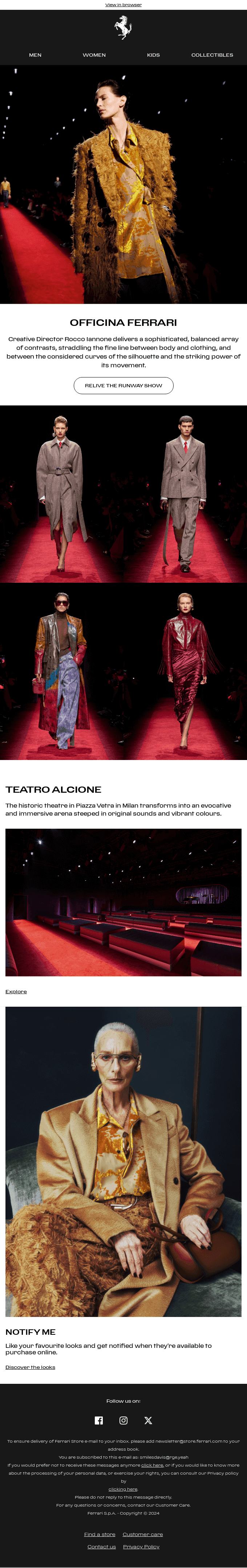 Relive the Ferrari Autumn/Winter 25-26 runway show