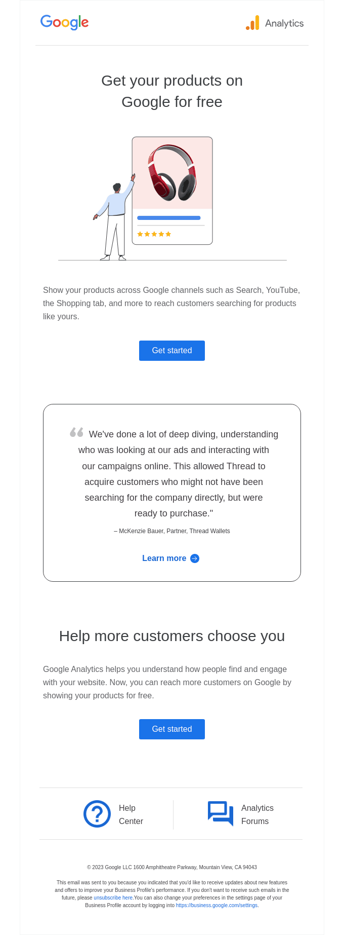 Reminder | Say hello to new customers, Really Good Emails - GA4