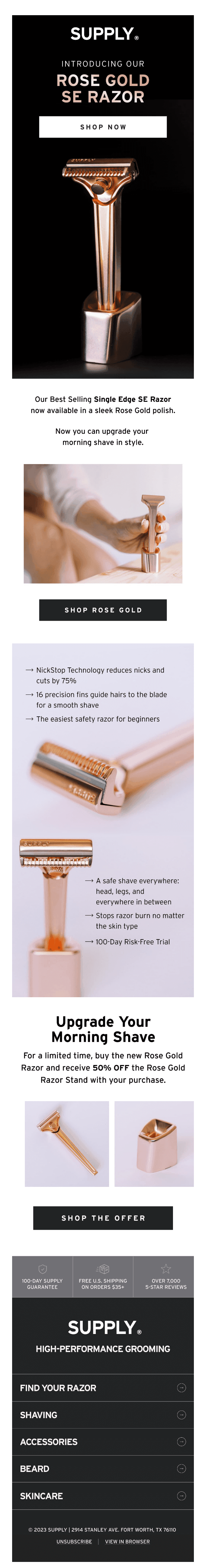 Reminder: The Rose Gold SE Razor
