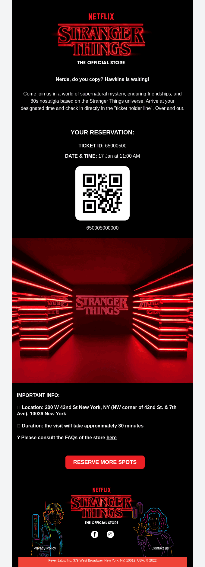 🚨 Reminder: your visit to Stranger Things: The Official Store is today