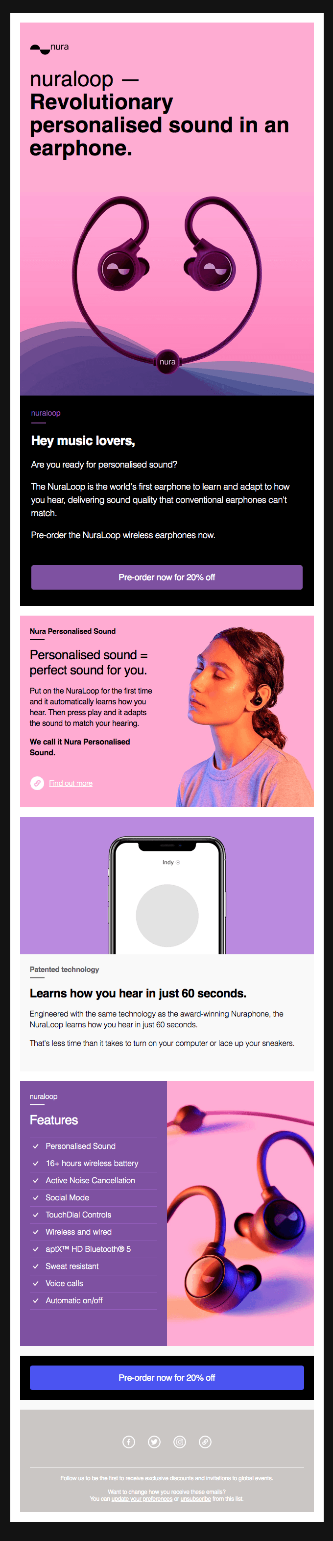 Revolutionary personalised sound in an earphone