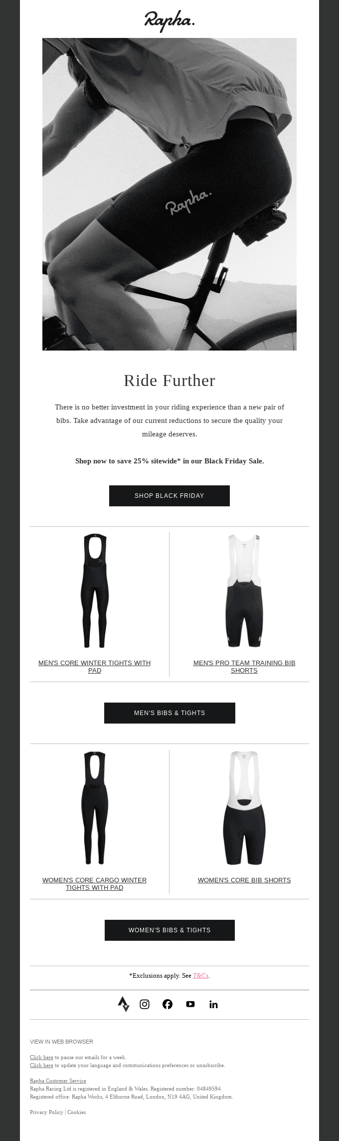 Ride Further: 25% Off Bibs & Tights
