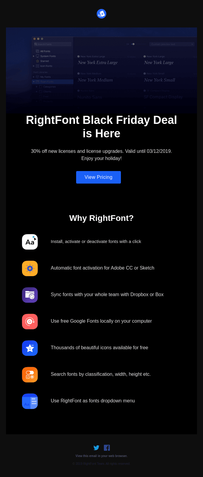 RightFont Black Friday Deal is Here! Take 30% Off
