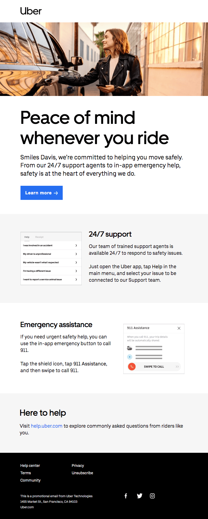 Safety support is available 24/7