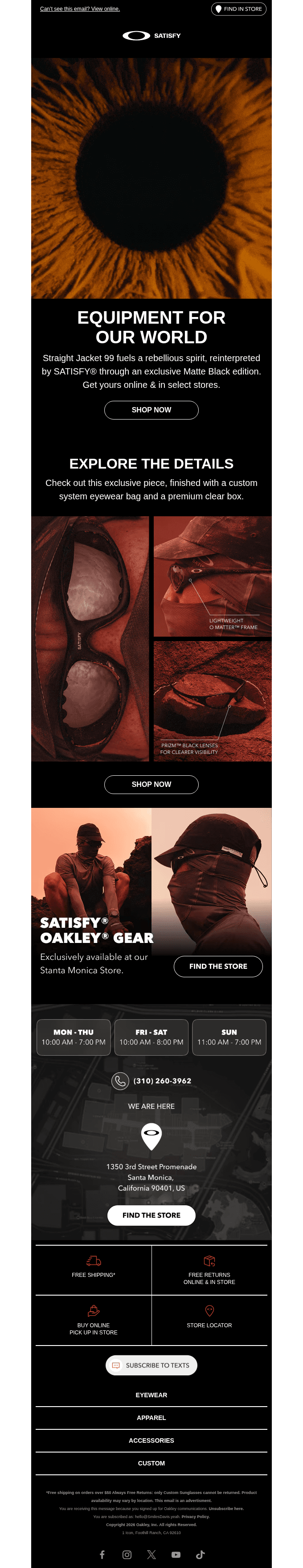 Oakley x Satisfy® Is Back