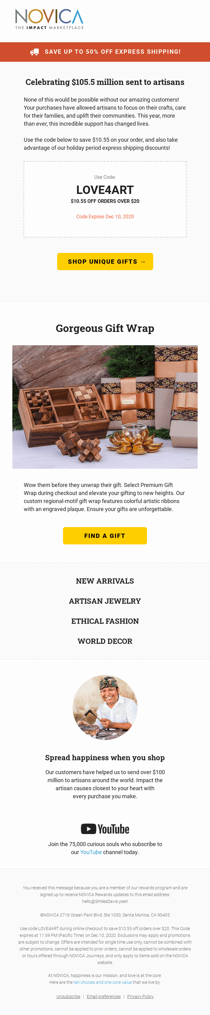 Save $10.55 + up to 50% off Express Shipping!