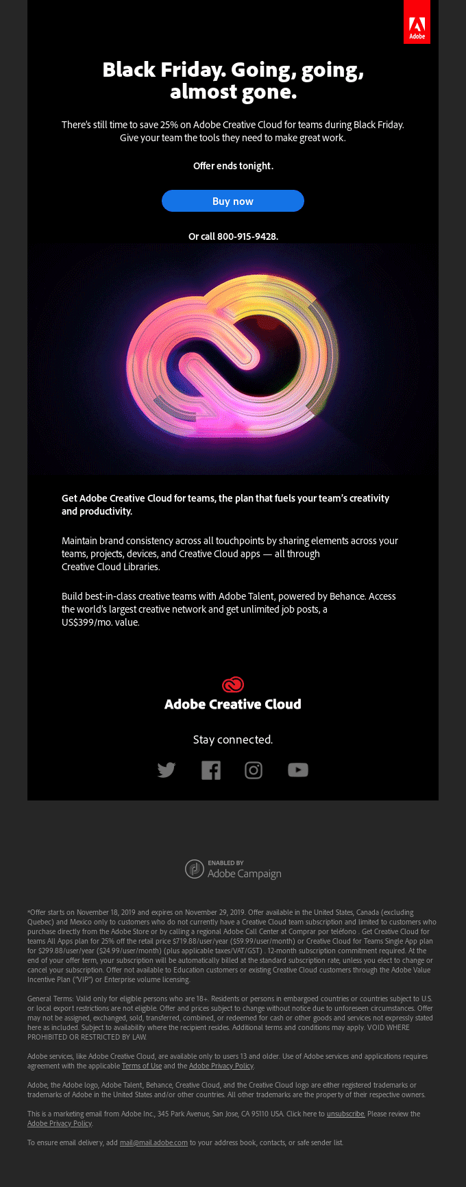 Save 25% on Creative Cloud for teams today