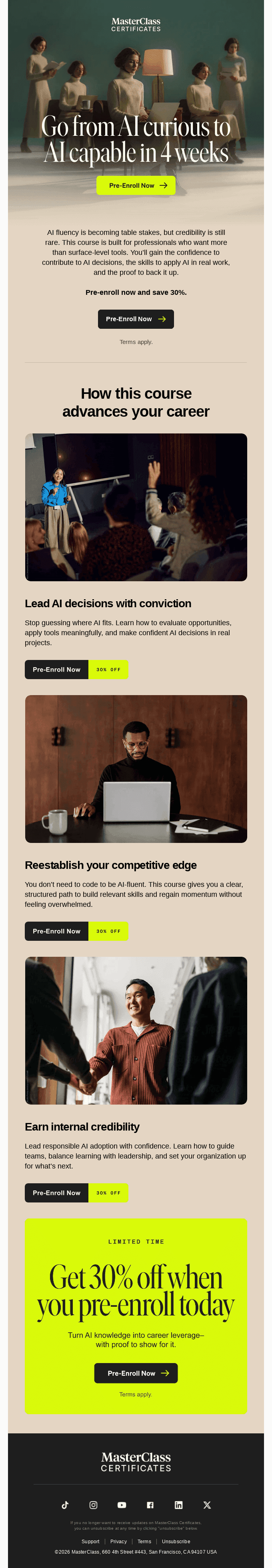 Save 30% and gain AI credibility that sets you apart