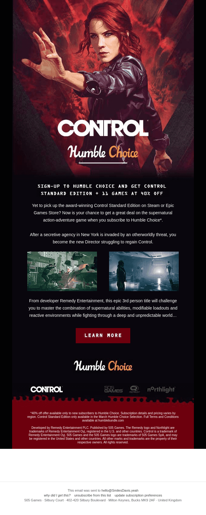Save on Control Standard Edition with Humble Choice.