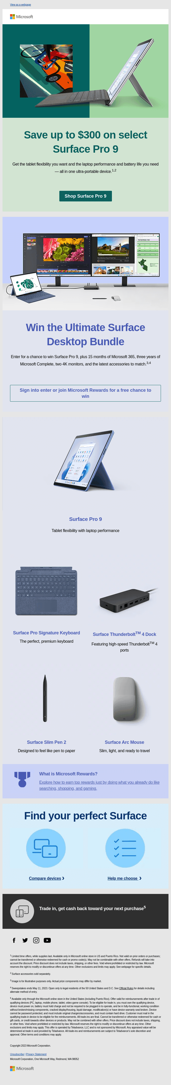 Save up to $300 on select Surface Pro 9. Win the Ultimate Surface Desktop Bundle.
