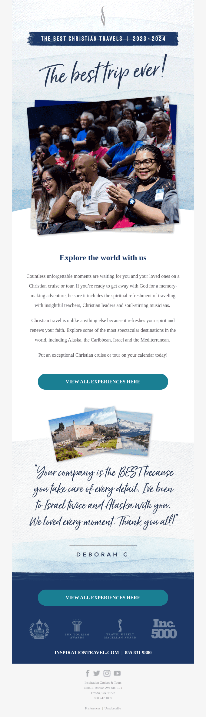 Say hello to the best Christian travels