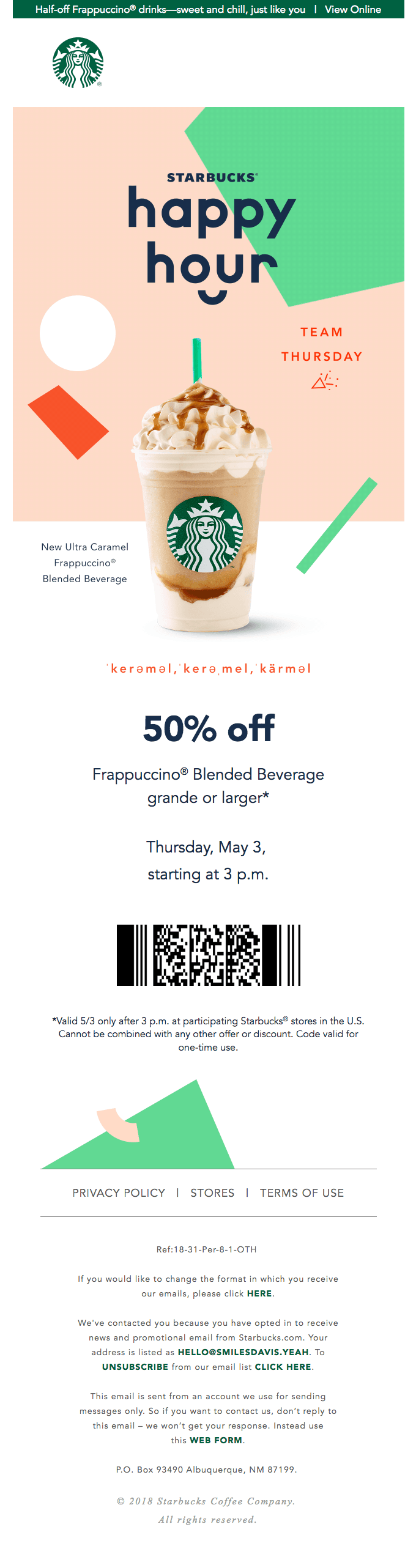 See you at Starbucks® Happy Hour