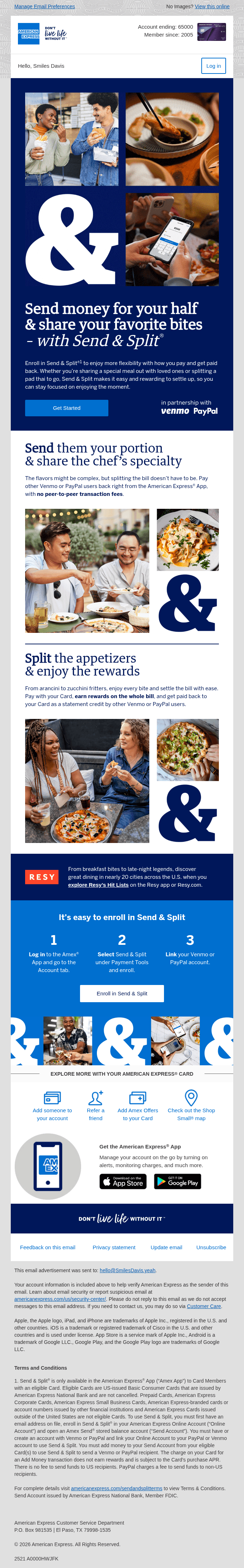 Send money with Amex & get back to the moment