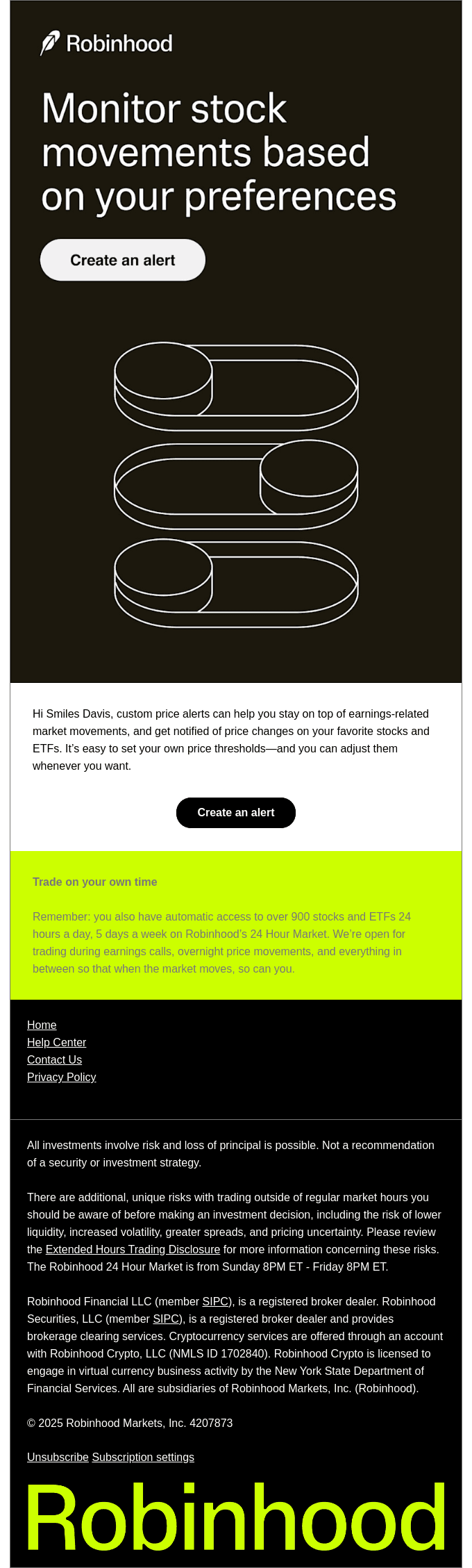 Set up a custom price alert for Q4 earnings season