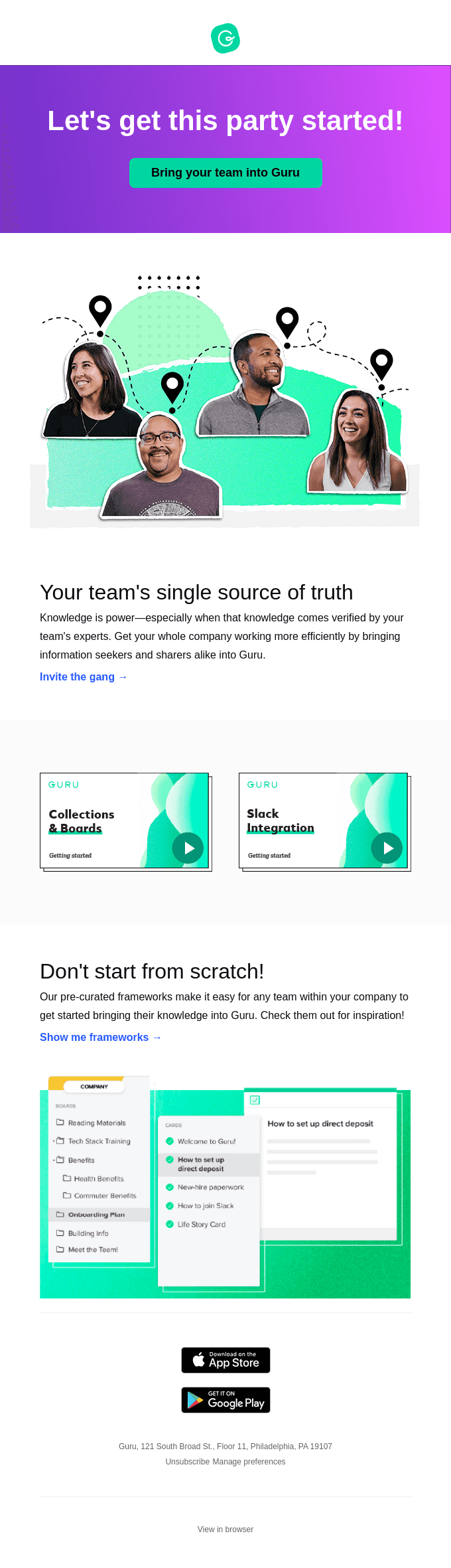 Share the power of Guru with your team