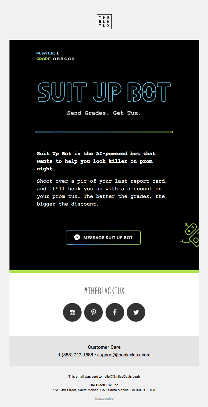 Show us your grades. Get a discount for prom.