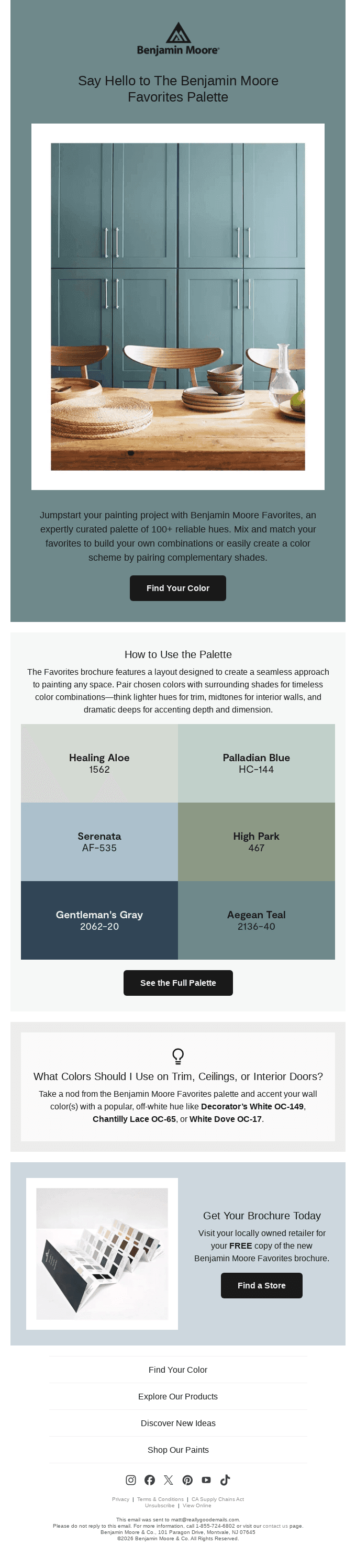 Simplify Color Selection with The Benjamin Moore Favorites Palette