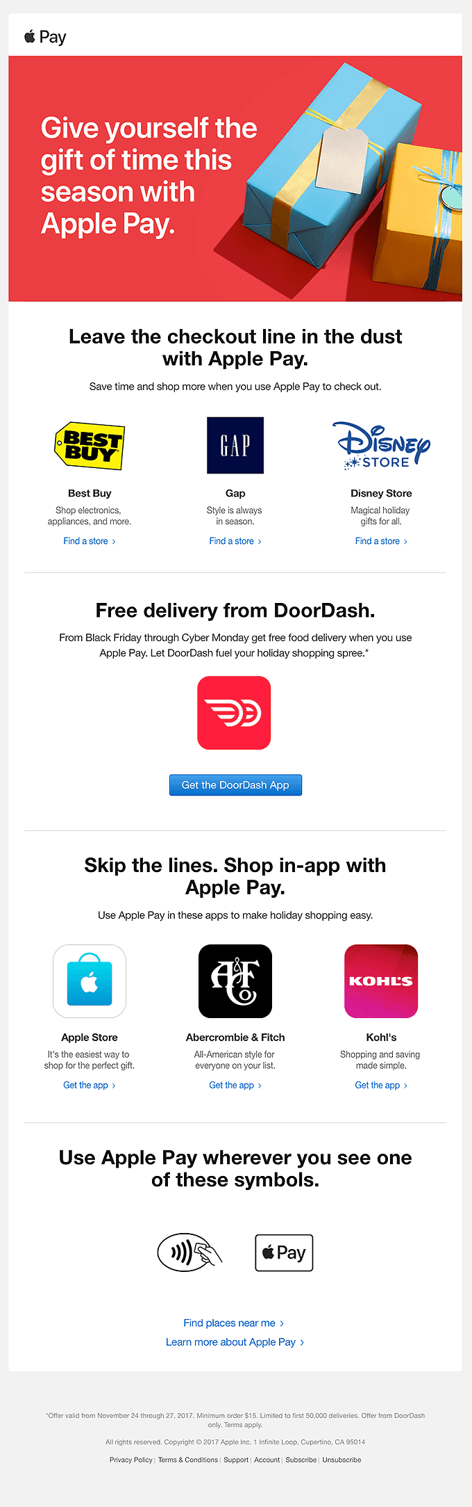 Simplify your shopping spree with Apple Pay.