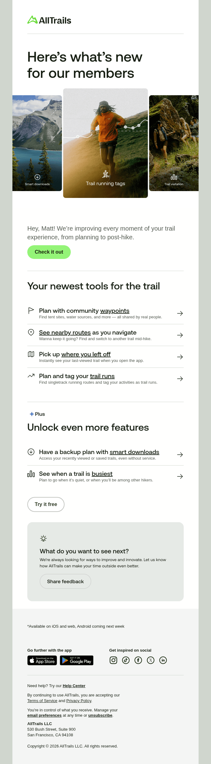 Six new tools for the trail