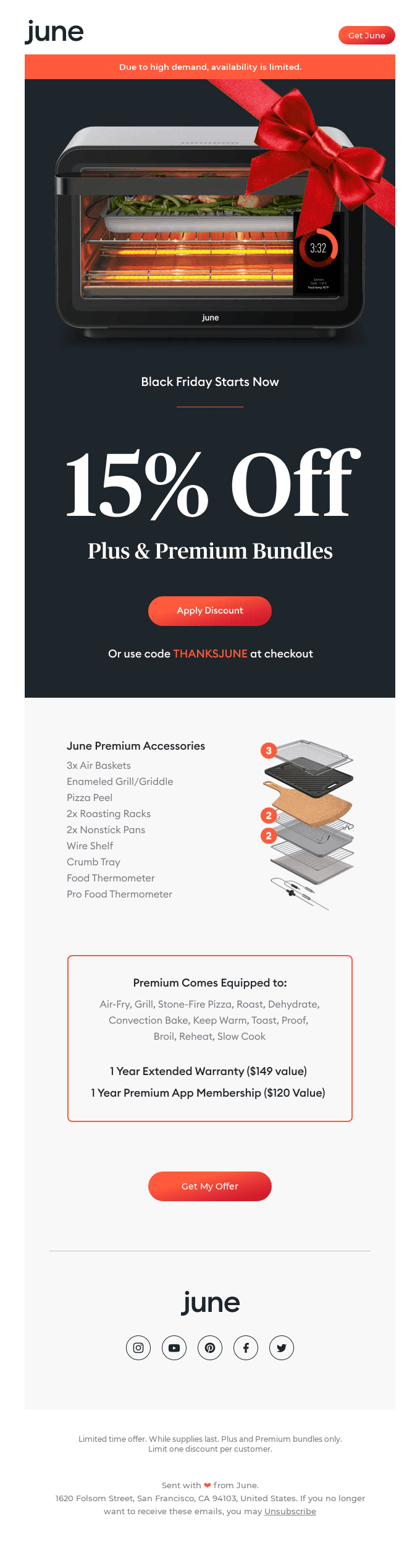 Smell that? June’s cooking up 15% off for Black Friday.