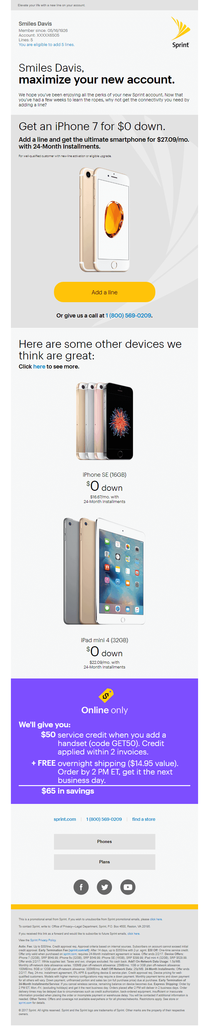 Smiles Davis, an iPhone 7 could be yours
