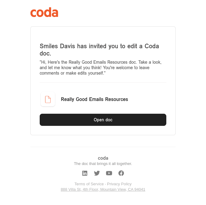 Smiles Davis invited you to edit a doc