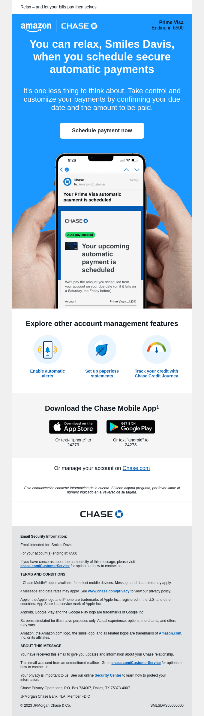 Smiles Davis, save time and enjoy peace of mind with automatic payments and more
