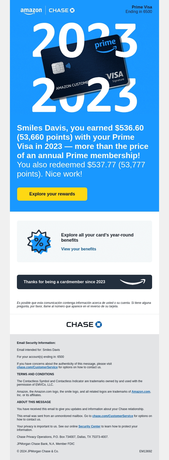 Smiles Davis, your 2023 rewards summary is here!