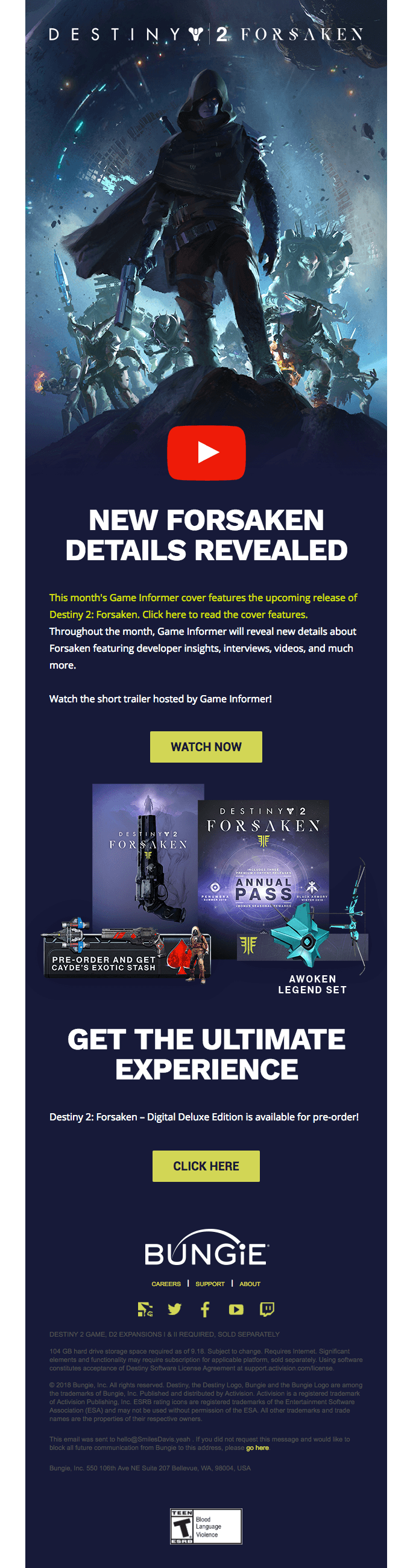 Smiles Davis, Forsaken is on the cover of Game Informer!