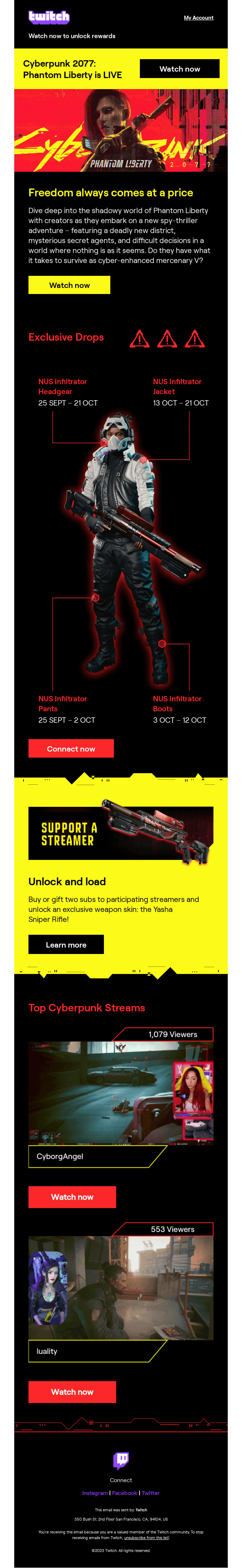 SmilesDavis, Cyberpunk 2077: Phantom Liberty is LIVE with exclusive Drops