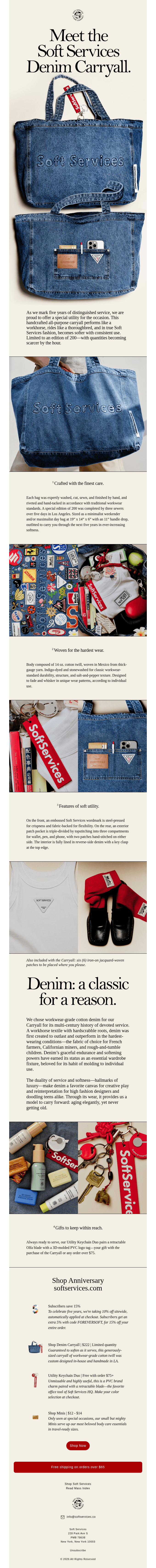 Now Serving: Soft Services Denim Carryall