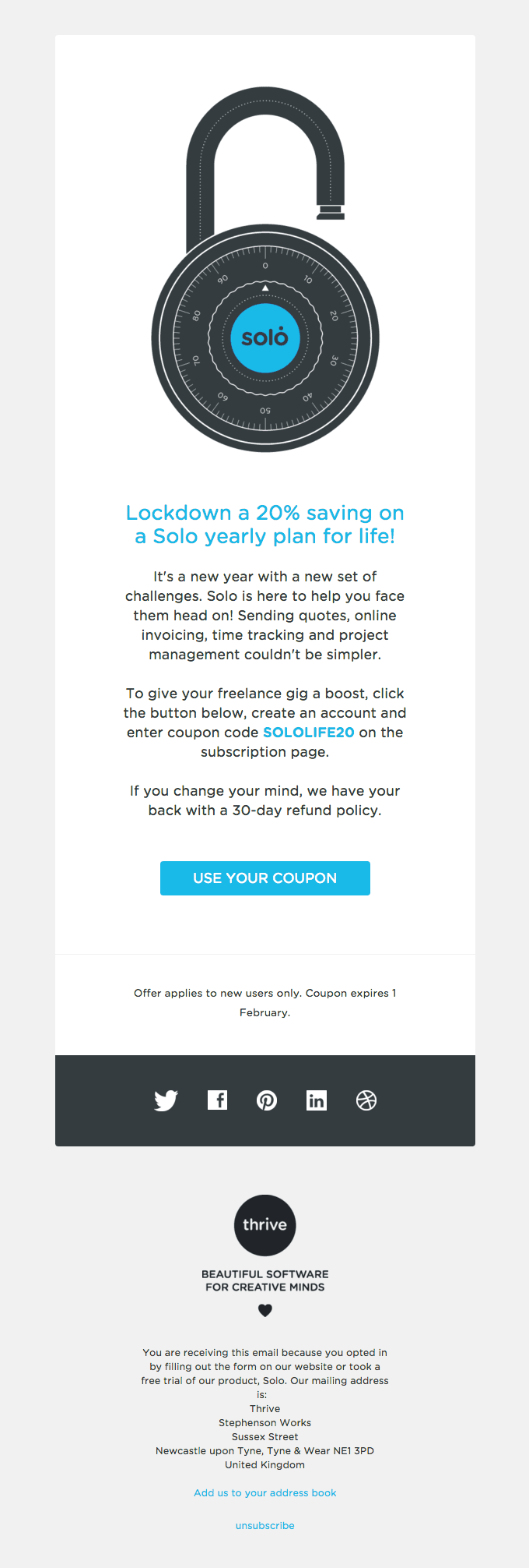 Solo January Sale: claim your 20% lifetime discount