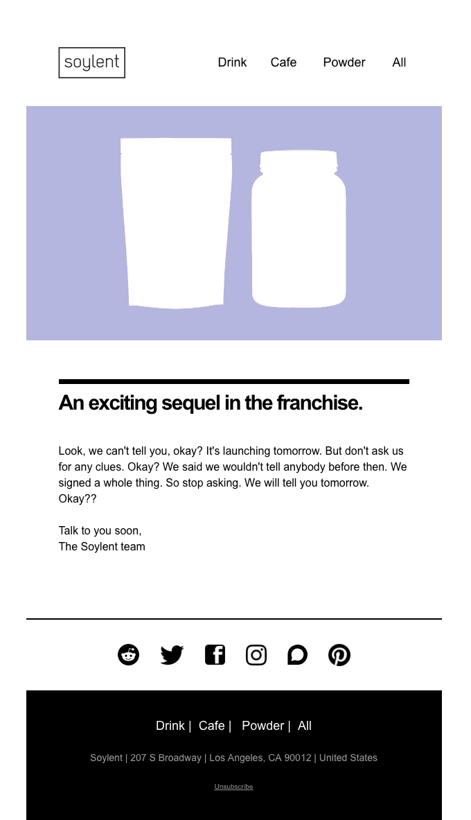 Something new is launching tomorrow.