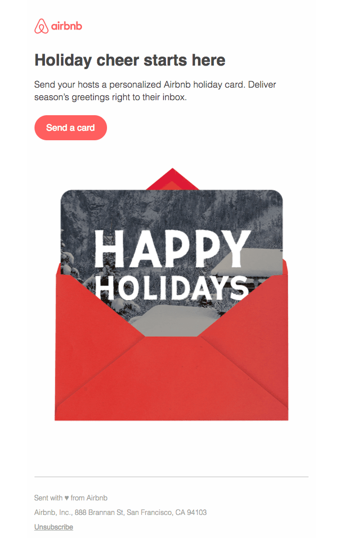 Spread the cheer with Airbnb holiday cards
