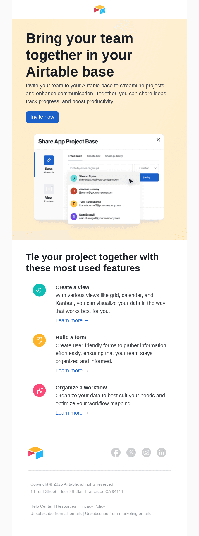 Start organizing your app with your team