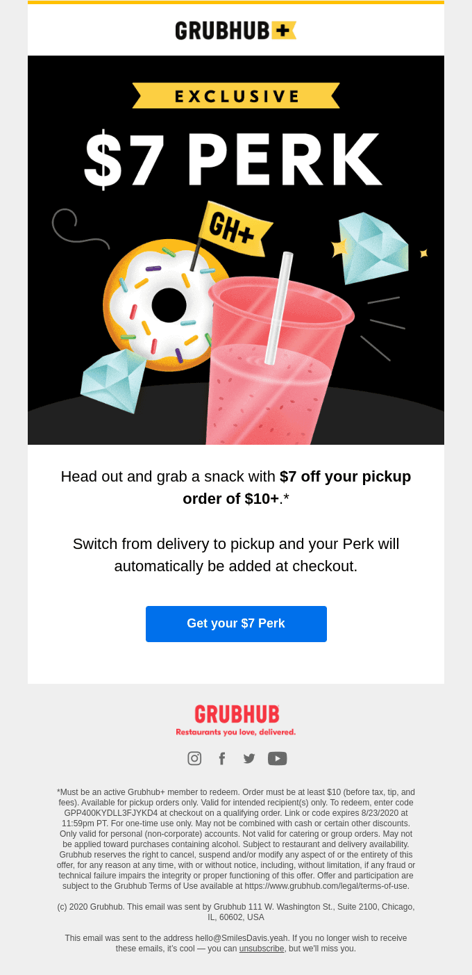 Start the weekend with a $7 exclusive Perk