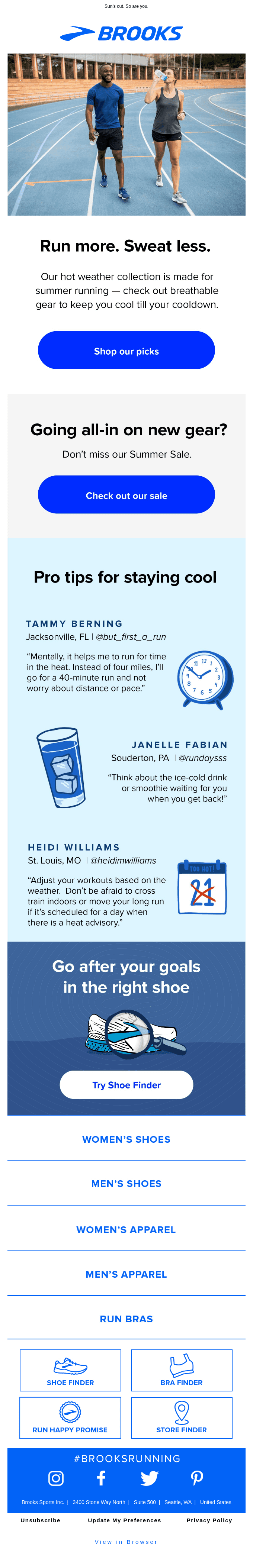 Stay cool during summer workouts