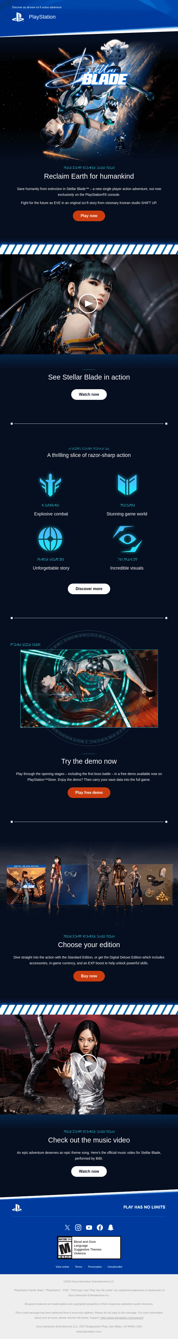 Stellar Blade is out now | Reclaim Earth for humankind